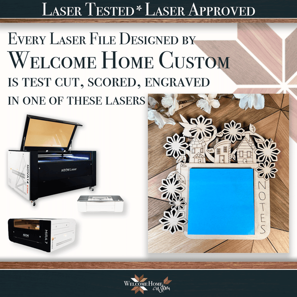 Floral House Bundle with layered sign, notes holder, and magnets - Welcome Home Custom