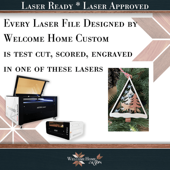 FOX Ornament SVG laser cut files - Welcome Home Custom