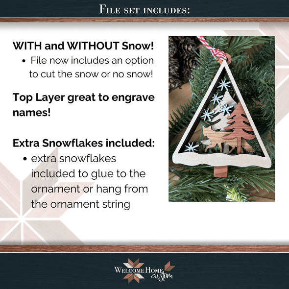 FOX Ornament SVG laser cut files - Welcome Home Custom