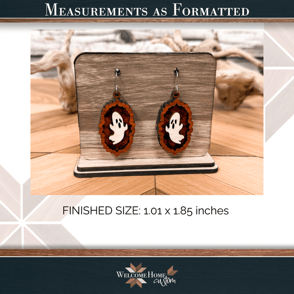Ghost Checkerboard Earring laser cut file design - Welcome Home Custom