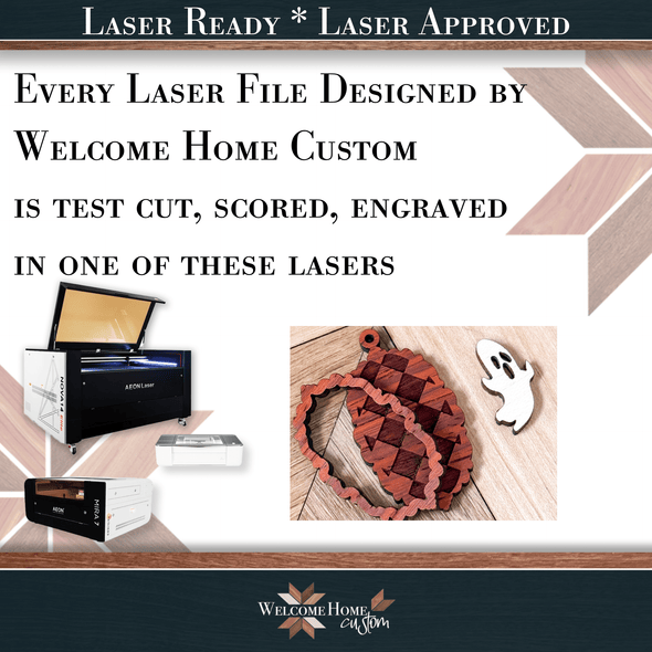 Ghost Checkerboard Earring laser cut file design - Welcome Home Custom