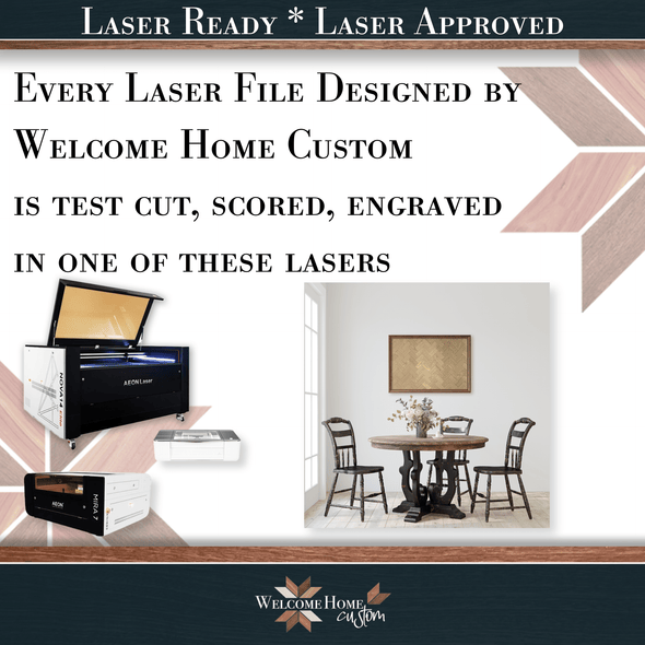 Herringbone Sign Backer - Welcome Home Custom