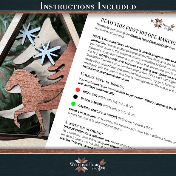 Horse Ornament laser cut files - Family Personalized Ornament - 4H ornament - Welcome Home Custom