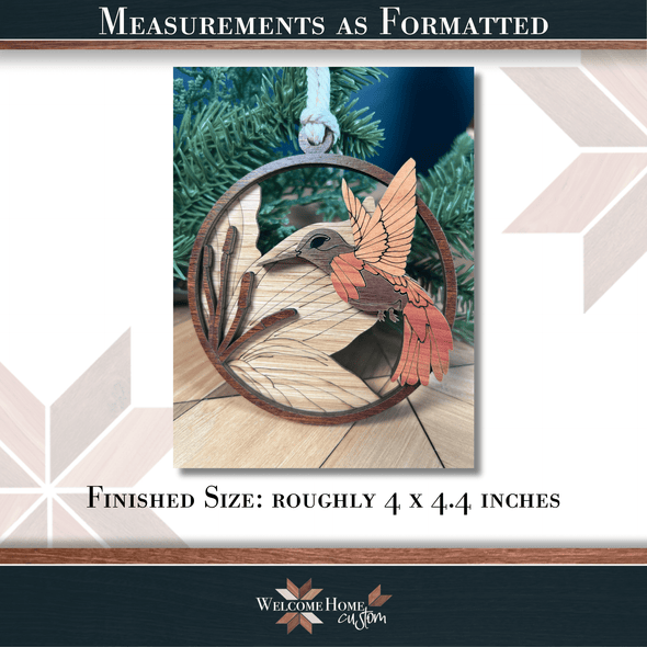 Hummingbird Showstopper Ornament - Laser Ready File - Welcome Home Custom