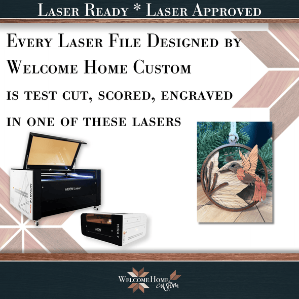 Hummingbird Showstopper Ornament - Laser Ready File - Welcome Home Custom