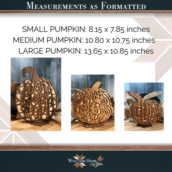 Lace Pumpkins - Fall Harvest Decor Laser cut Files - Welcome Home Custom