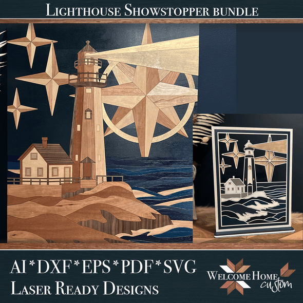 LIGHTHOUSE SHOWSTOPPER with DIY Option - Laser Ready Design - Welcome Home Custom