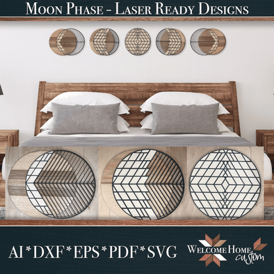 Moon SVG laser cut files inspired by minimalist modern style by Welcome Home Custom - Welcome Home Custom