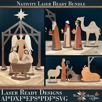Nativity Scene File Set - Laser Ready Design - Welcome Home Custom