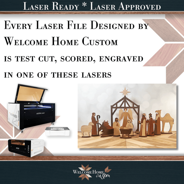 Nativity Scene File Set - Laser Ready Design - Welcome Home Custom