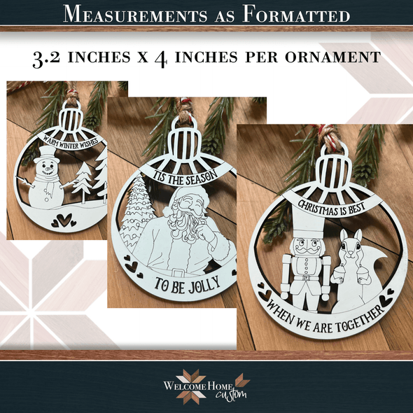 Naughty and Nice Ornaments 4th Edition - Laser Ready Design - Welcome Home Custom