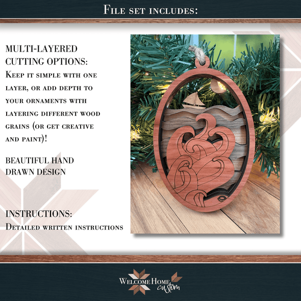 Octopus Showstopper Ornament - Laser Ready File - Welcome Home Custom