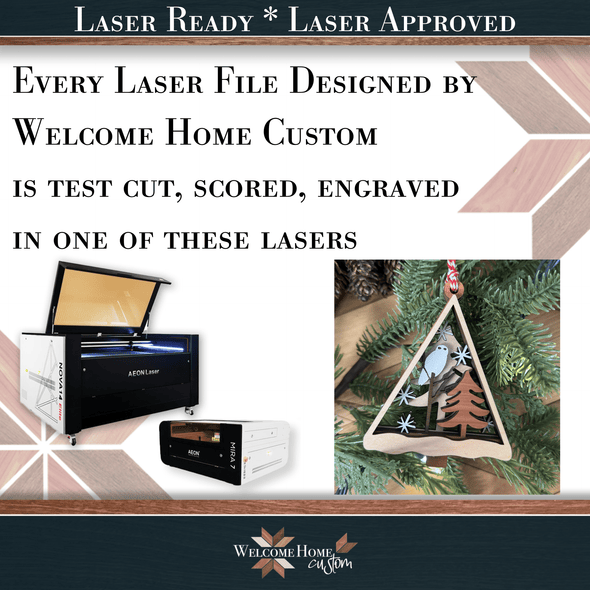 Owl Ornament laser cut files - Digital Download - Welcome Home Custom