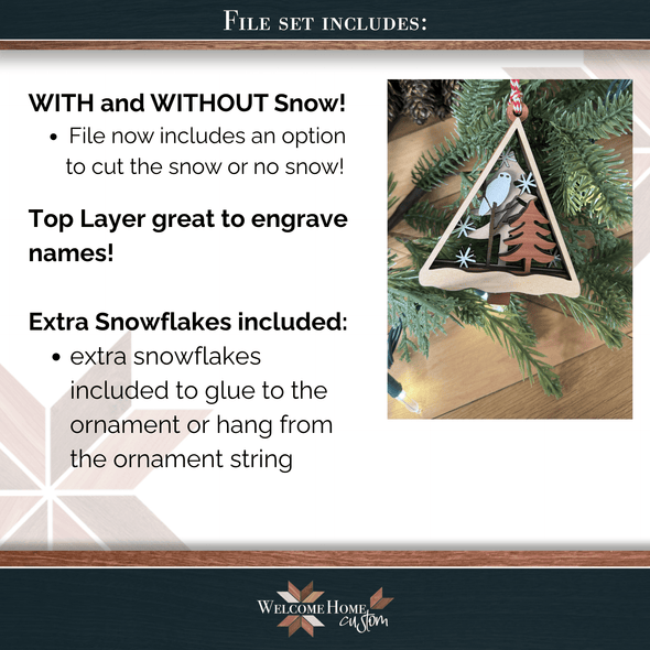 Owl Ornament laser cut files - Digital Download - Welcome Home Custom