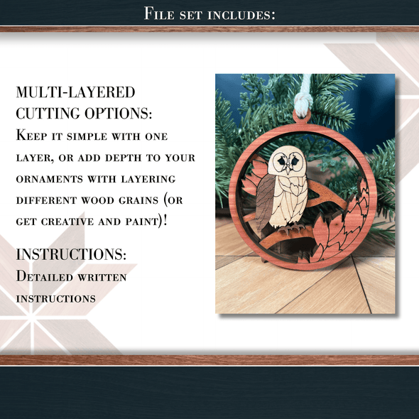 Owl Showstopper Ornament - Laser Ready File - Welcome Home Custom