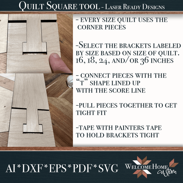 Quilt Square Template Laser Cut File Tool Welcome Home Custom Quilt square template laser cut file tool welcome home custom