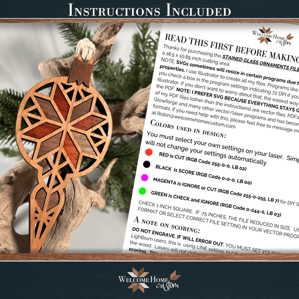 Quilted Ornament Bundle - Laser Ready Designs - Welcome Home Custom