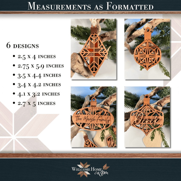Quilted Ornament Bundle - Laser Ready Designs - Welcome Home Custom