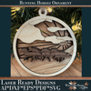 Running Horses Showstopper Ornament - Laser Ready File - Welcome Home Custom