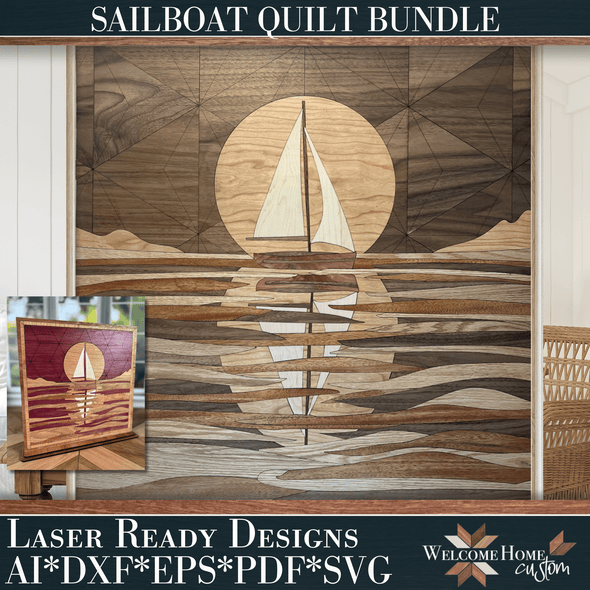 SAILBOAT SHOWSTOPPER with DIY Mini Showstopper Option - Laser Ready Designs - Welcome Home Custom