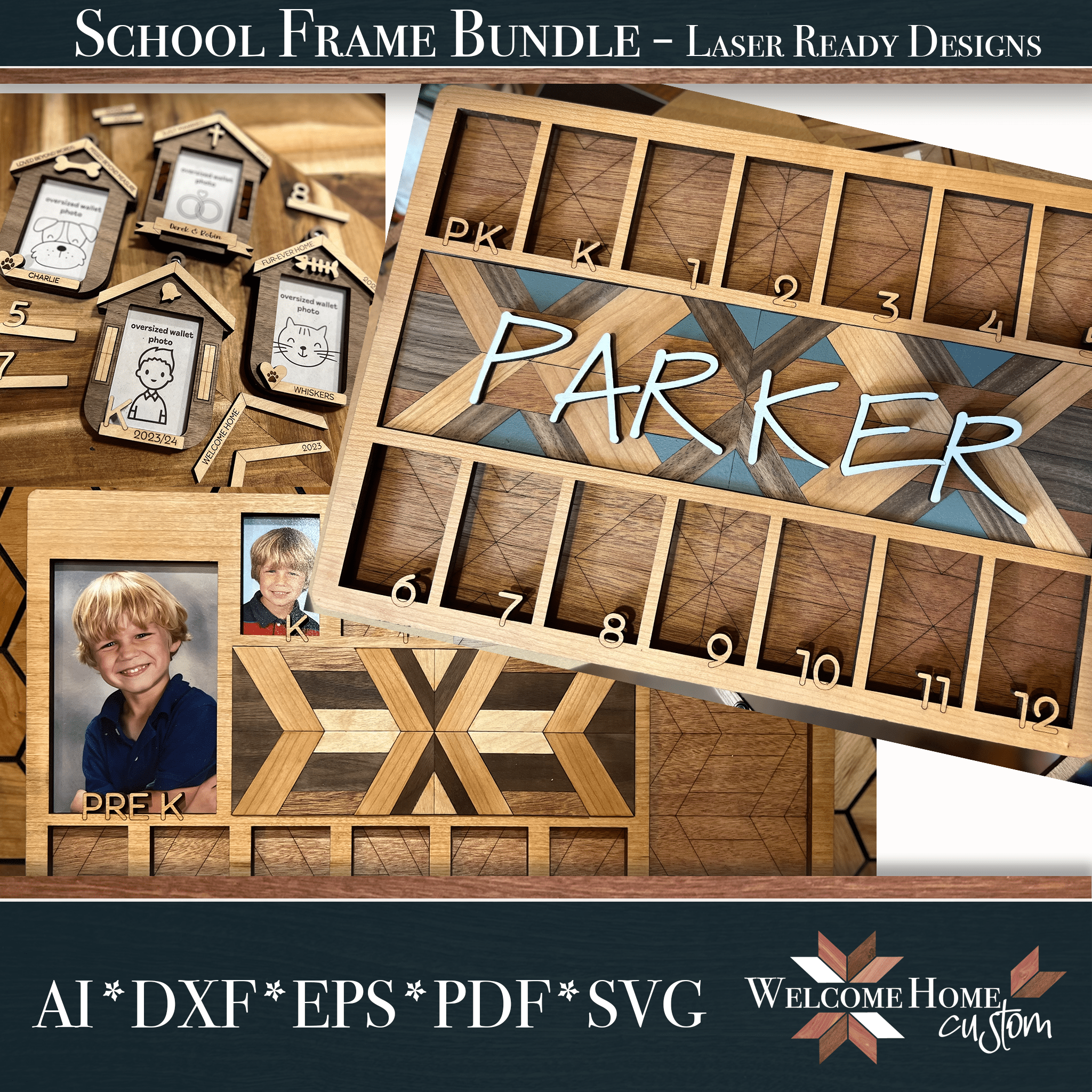 Years Frame School Years Frame with Quilted Design and BONUS ornament bundle - Las ...