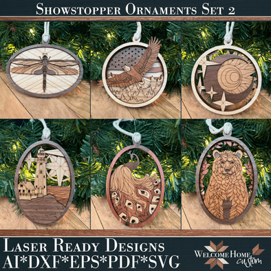 Showstopper Ornaments Set of 6 Set Two - subscription for November 2024 - Welcome Home Custom