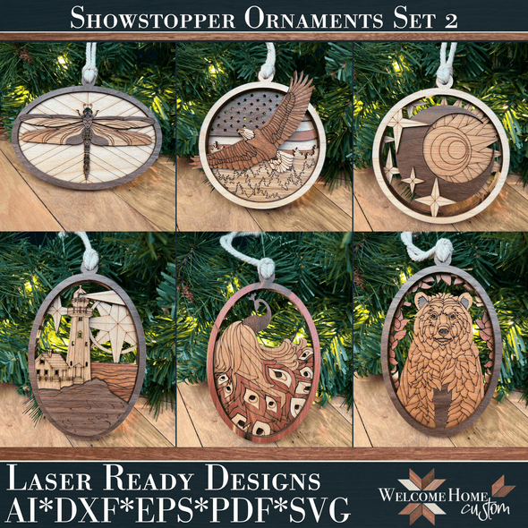 Showstopper Ornaments Set of 6 Set Two - subscription for November 2024 - Welcome Home Custom