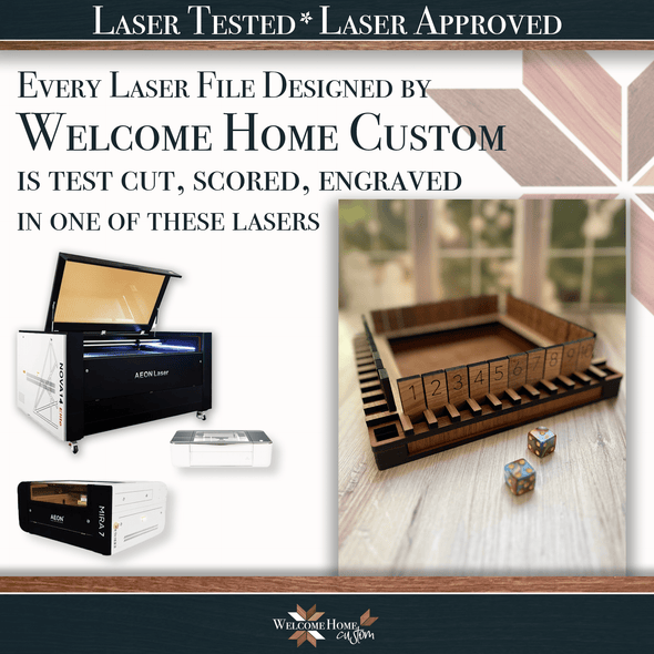 Shut the Box game - laser cut digital File - Welcome Home Custom