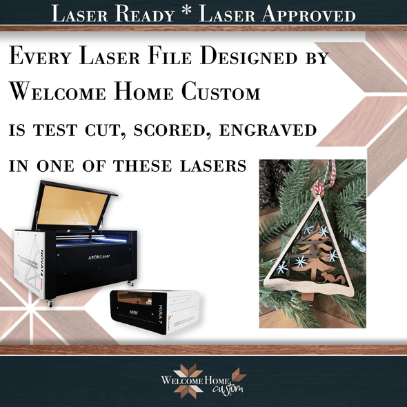 Squirrel Ornament laser cut files - Personalized Ornament - Digital Download for Lasers - Welcome Home Custom