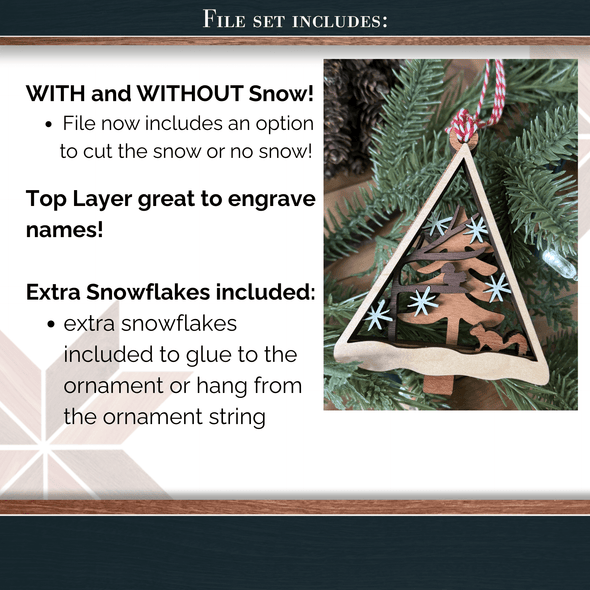 Squirrel Ornament laser cut files - Personalized Ornament - Digital Download for Lasers - Welcome Home Custom