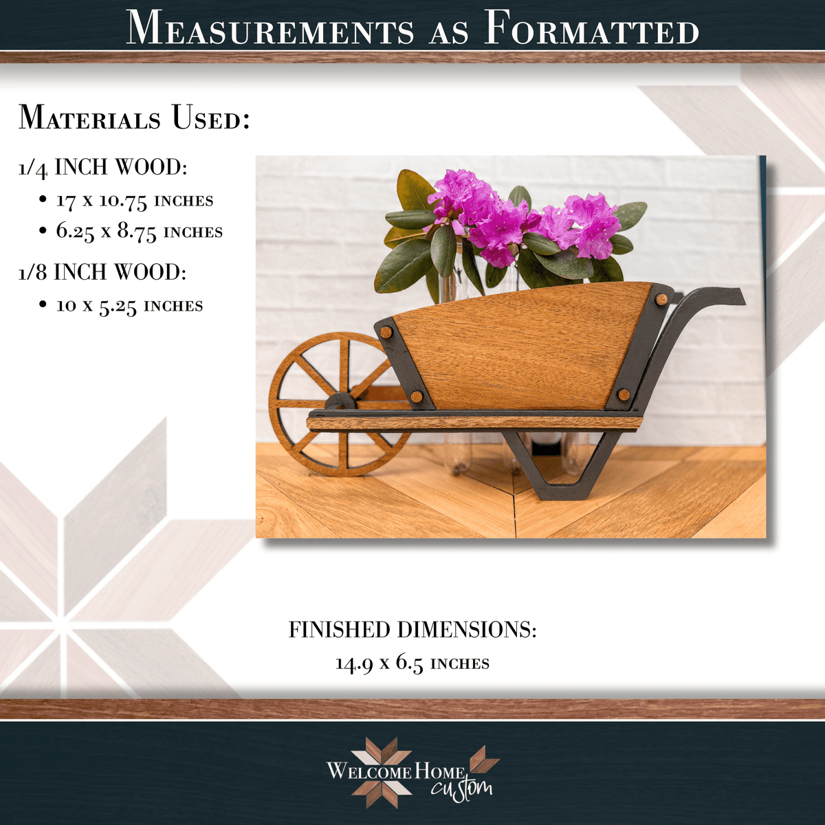 Wheelbarrow Propagation Décor SVG | Laser Cut File – Welcome Home Custom
