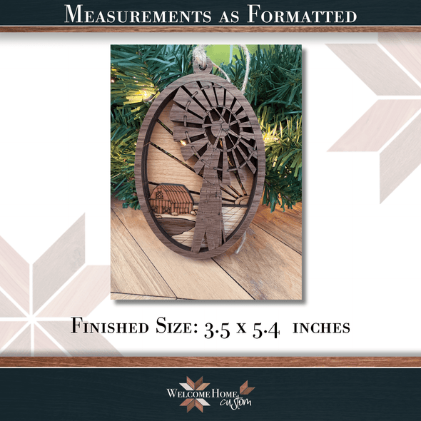 Windmill Showstopper Ornament - Laser Ready File - Welcome Home Custom