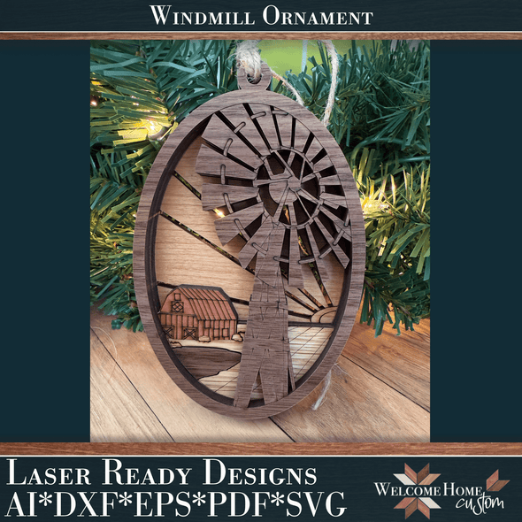 Windmill Showstopper Ornament - Laser Ready File - Welcome Home Custom