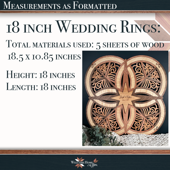Wedding Rings BIG Bundle with Quilt, DIY Quilt, 18 inch and 9 inch wall hanging laser cut files