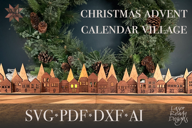 Village Advent calendar laser design file