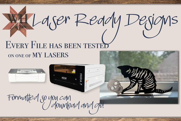 Halloween Cat and Dog window sitters - digital download for laser cutters