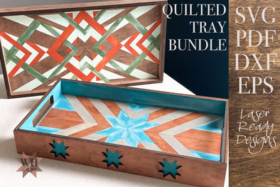 Quilted Tray Bundle - 3 Diamond and Star quilt patterns