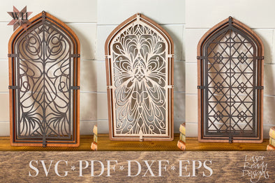 Iron Gate Cathedral Window Bundle set of 4 laser cut designs