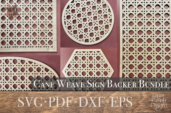 Cane Weave Sign Backer Bundle  - laser ready designs