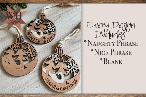 Naughty and Nice Ornaments - Laser Ready Files