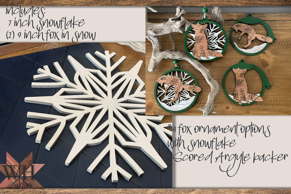 Winter Fox Home Decor and Ornament Bundle - Digital Download for Laser Cutters