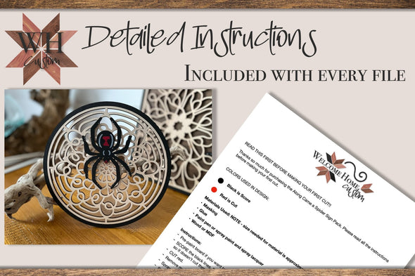 Along Came a Spider Bundle - digital download for laser cutters - Welcome Home Custom