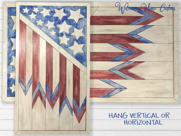 American Flag Laser Cut Files for lasers such as Glowforge - July 4 SVG by Welcome home custom - Welcome Home Custom