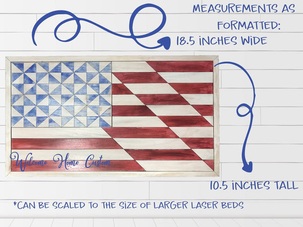 American Flag Laser Cut Files for lasers such as Glowforge - July 4 SVG by Welcome home custom - Welcome Home Custom