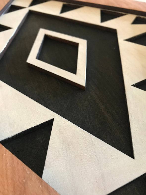 Aztec SVG for Glowforge projects laser cut files with Skull pattern inspired by minimalist modern style SVG by Welcome home custom - Welcome Home Custom