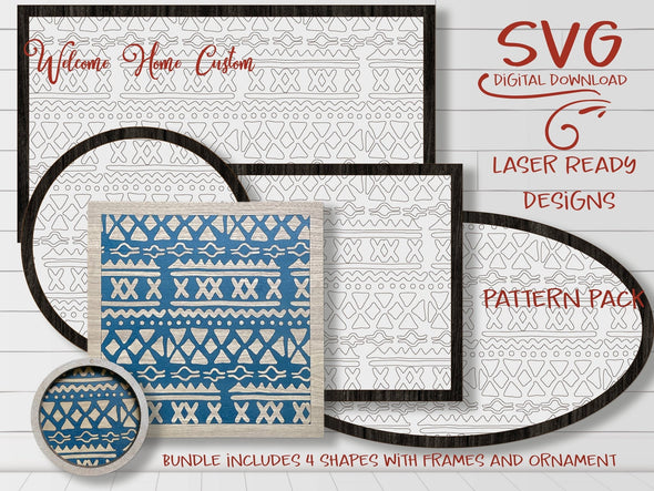 Aztec SVG PDF Laser cut files Pattern for Glowforge and other laser cutters by Welcome home custom - Welcome Home Custom