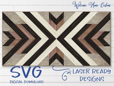 Barn Quilt SVG Laser cut files for Glowforge projects with Navajo inspired design mini quilt SVG file by Welcome Home Custom - Welcome Home Custom