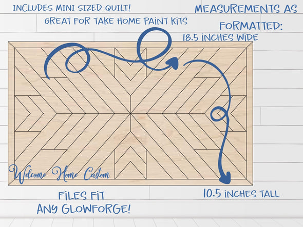 Barn Quilt SVG Laser cut files for Glowforge projects with Navajo inspired design mini quilt SVG file by Welcome Home Custom - Welcome Home Custom
