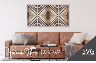 Barn Quilt SVG Laser cut files for Glowforge projects with Southwest decor inspired design includes mini quilt file by Welcome Home Custom - Welcome Home Custom