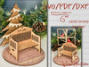 Bench Memorial Set - Christmas tree and Cardinals - Laser ready Design - Welcome Home Custom
